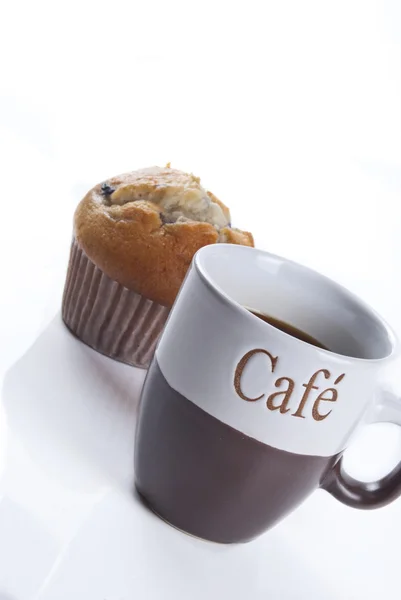 Xícara de café e muffin — Fotografia de Stock