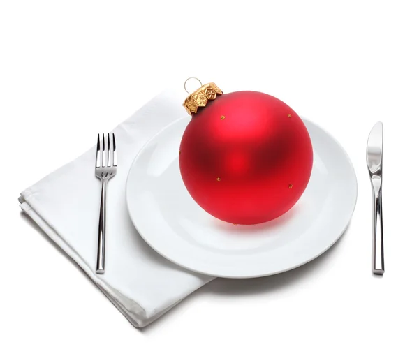Piatto con palla di Natale — Foto Stock