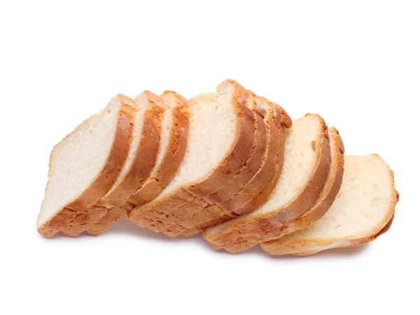 スライスされたパン、白い背景で隔離 — ストック写真