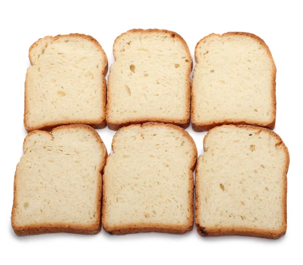 スライスされたパン、白い背景で隔離 — ストック写真