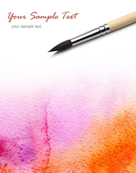 画笔和抽象水彩颜料 — 图库照片