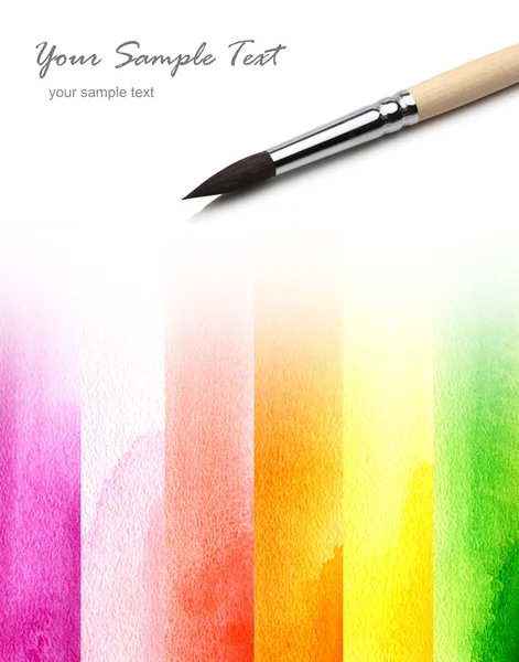 Artists brush and watercolor painted — Stock Photo, Image