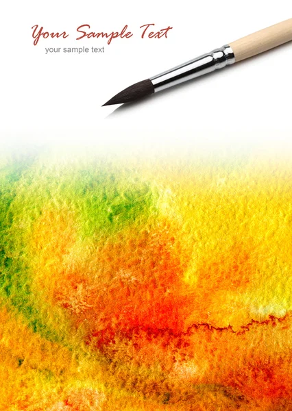 Fırça ve soyut boya — Stok fotoğraf