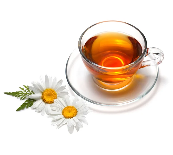 Tazza di tè con fiore — Foto Stock