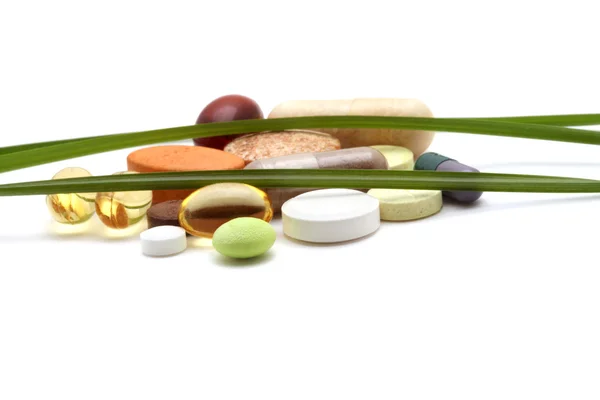 Vitamíny, tablety a prášky — Stock fotografie