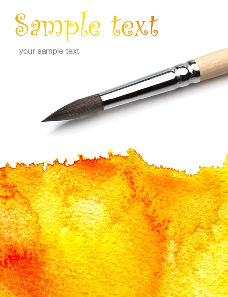 Artists brush and watercolor painted — Stock Photo, Image