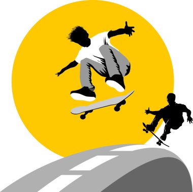 Skateboard moon clipart