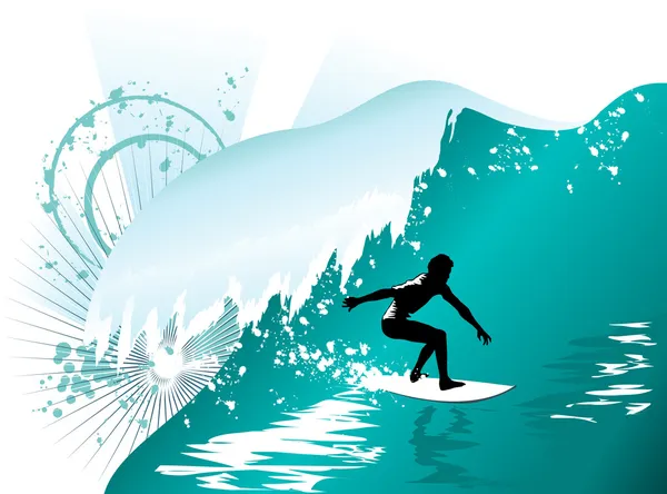 Волновой серфинг — стоковый вектор