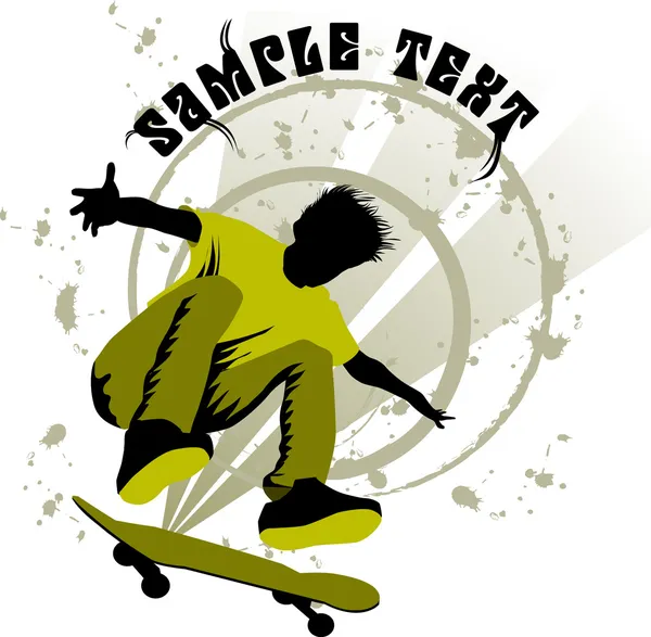 Skateboard garçon — Image vectorielle