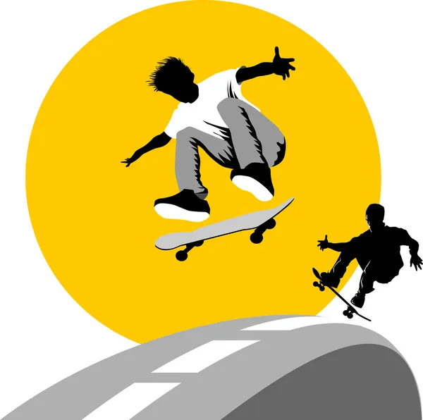 Luna di skateboard — Vettoriale Stock