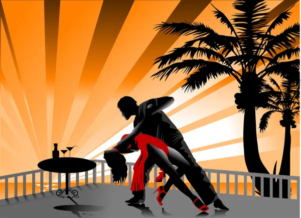 Tango sur la plage — Image vectorielle