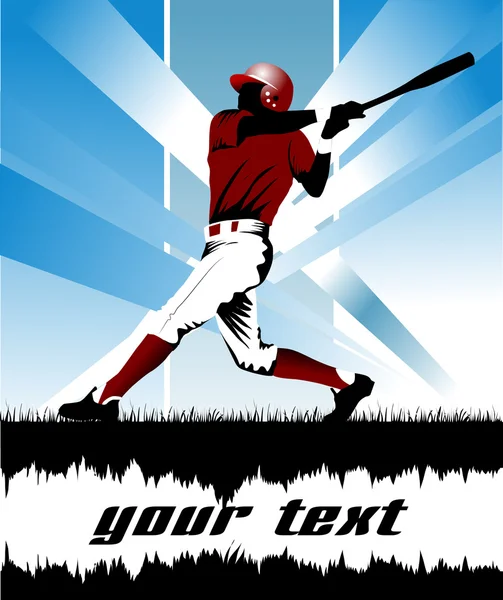 Baseball en rouge — Image vectorielle