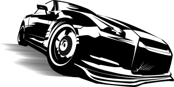 Чёрный спортивный автомобиль — стоковое фото