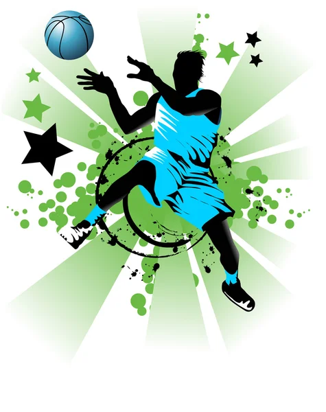 Basketballspieler Hintergrund Der Basketballringe — Stockfoto