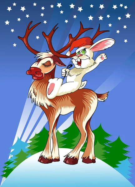 Ilustrační Vánoce Nový Rok Santa Claus Tašku Dárky — Stock fotografie