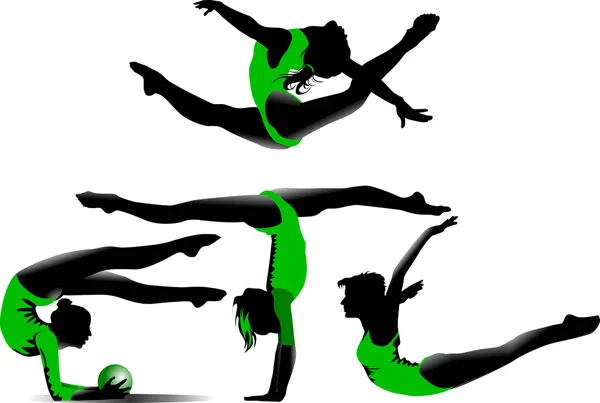 四个体操运动员 — 图库照片