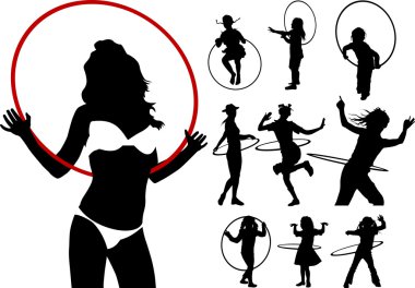 Hula hoop collection clipart