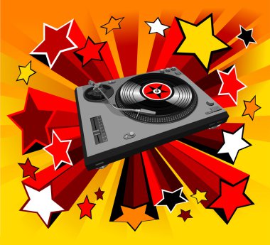 Disco player star clipart