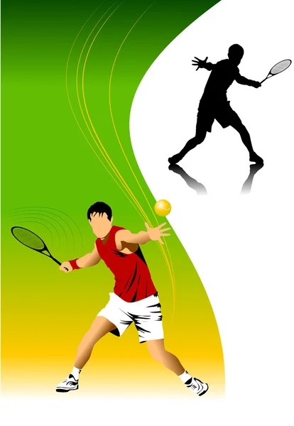Tennis in rosso — Vettoriale Stock