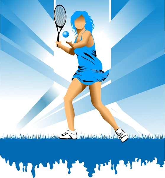 Chica con raqueta — Archivo Imágenes Vectoriales