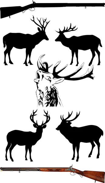 Deer black — Stock Vector