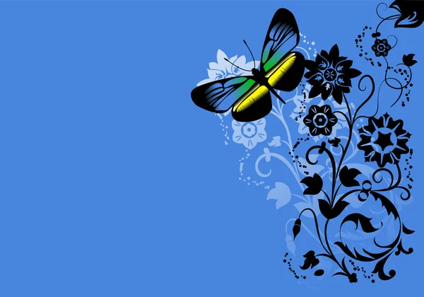 Синій метелик фону — стоковий вектор