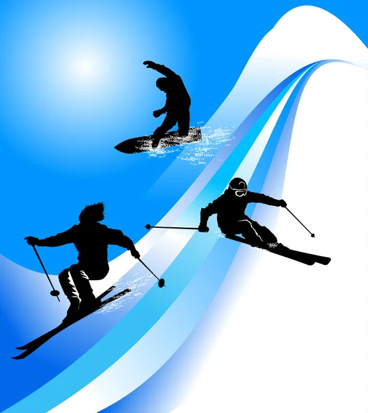 Skier snow — Stock Vector