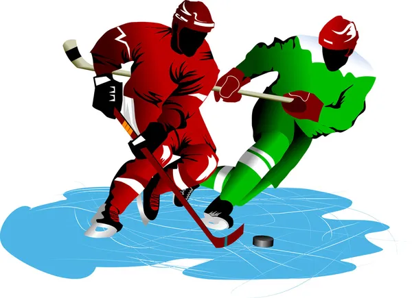 Fight on the ice — Stock Vector