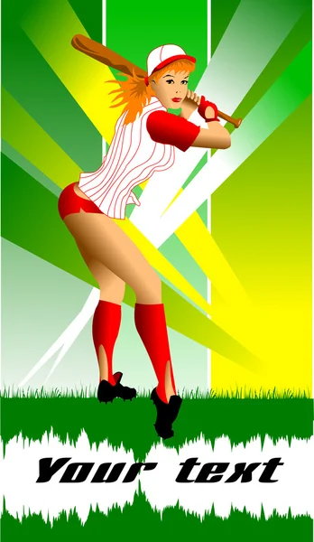 Baseball féminin — Image vectorielle
