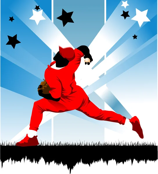 Yeni beyzbol yıldızı — Stok Vektör