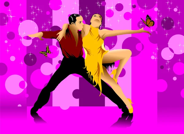 Danse dans le hall rose — Image vectorielle