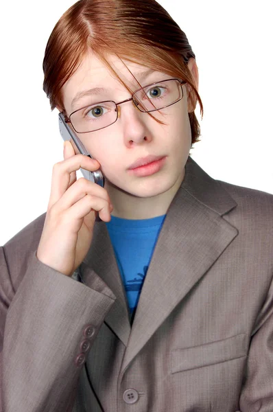 Chico hablando en el teléfono móvil — Foto de Stock