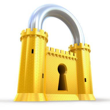 Mighty fortress as a padlock clipart