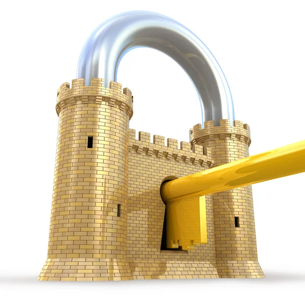 Mighty fortress as a padlock — Stock Photo, Image
