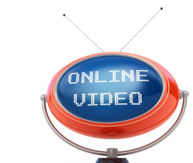 online video kavramı üzerinde beyaz izole