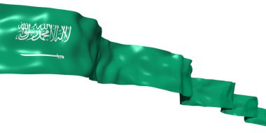 Saudi Arabia ribbon flag isolated on white clipart