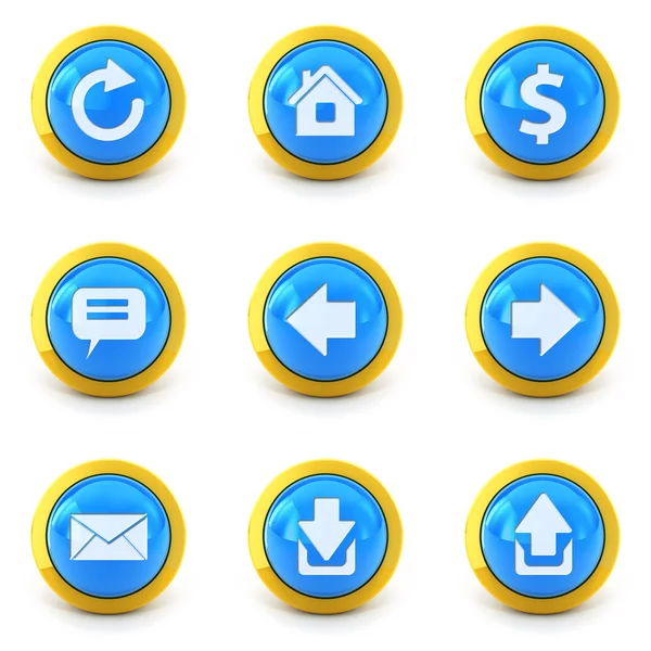 High detailed Set of web interface 3d buttons isolated on white — Stock Photo, Image