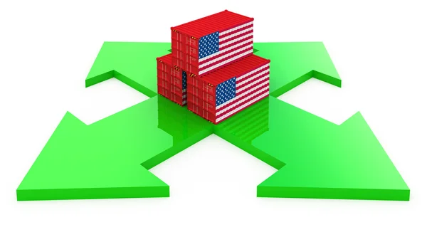 Snelle Levering Cargo Containers Van Verenigde Staten — Stockfoto