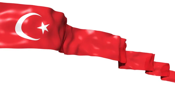 土耳其国旗丝带高在天空中 概念图 — 图库照片