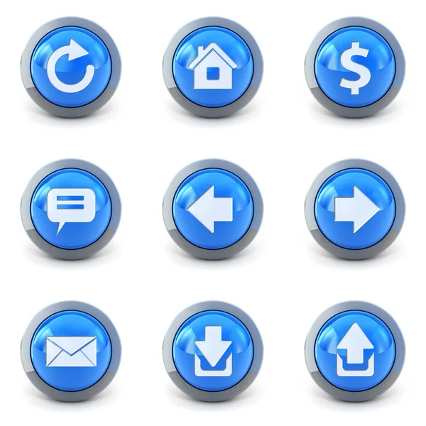 High Detailed Set Web Interface Buttons Isolated White — Stock Photo, Image