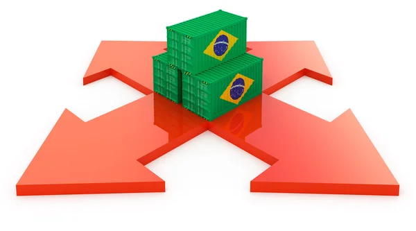 Fast Delivery Cargo Containers Brazil — Stock Photo, Image