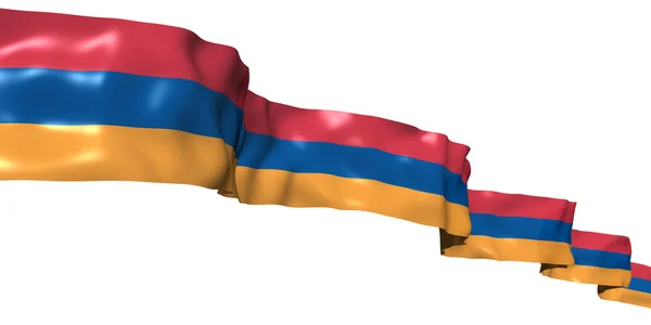 Armeniska Band Flagga Isolerad Vit — Stockfoto