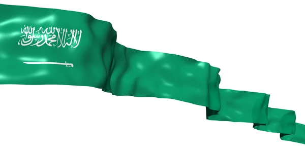 Κορδέλα σημαία Σαουδικής Αραβίας που απομονώνονται σε λευκό — Φωτογραφία Αρχείου