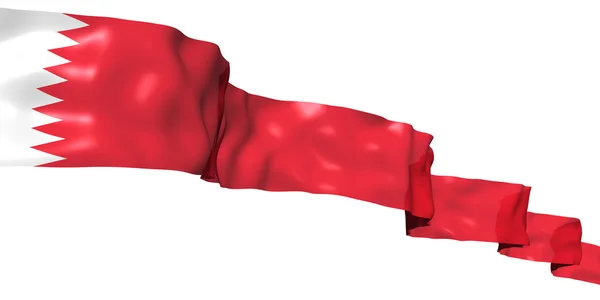 Bahrain Ribbon Flag Isolated White — Stock Photo, Image