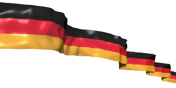 German ribbon flag isolated on white — Stock Photo, Image