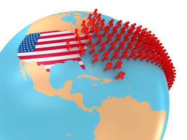 Migration to USA clipart