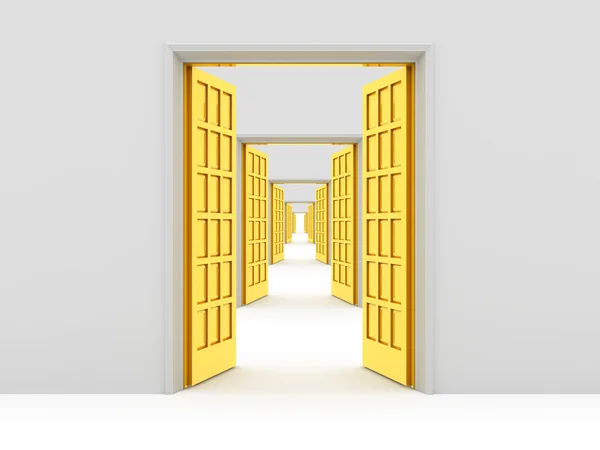 Sok nyitott ajtók — Stock Fotó