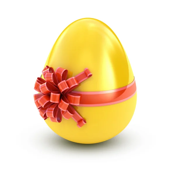 Huevo dorado con cinta aislada sobre blanco — Foto de Stock