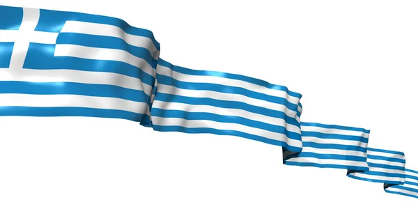 Greece ribbon flag isolated on white — Stock Photo, Image