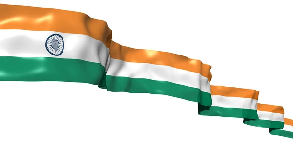 Прапор Індії стрічка, ізольовані на білому — стокове фото